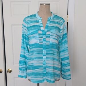 Calvin Klein Teal Striped Button Down Shirt